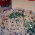 おらがん家's cooksnap of when they made ほうれん草とベーコンのクリームパスタ.
