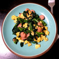 ぽんぽこといっしょ's cooksnap of when they made 簡単☆ほうれん草ベーコンの卵とじ.