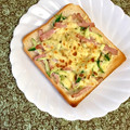 ふたごゆき's cooksnap of when they made 焼豚ときゅうりマヨ和えトースト.