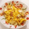 ととこバニ♪'s cooksnap of when they made 長芋とベーコンの玉子炒(日曜の朝ごはん）.