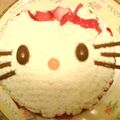 nyunnyan's cooksnap of when they made キティのキャラケーキ.