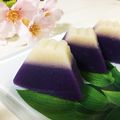 ３匹の大ぶたママ's cooksnap of when they made 紫いもと白餡の二色水羊羹.