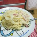 okazakana's cooksnap of when they made ベーコンと玉ねぎの濃厚クリームパスタ.