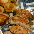 ねこつぐら's cooksnap of when they made お餅をおかずに♪お餅と大葉の肉巻き.