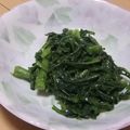 きらり流れ星's cooksnap of when they made 春菊のニンニク炒め.