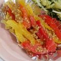 ツインズ♀ママ's cooksnap of when they made レンジで簡単☆パプリカごま和え.