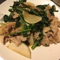 食べ盛り2人の母's cooksnap of when they made 豚バラとカブの生姜炒め.