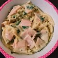 riomqmq's cooksnap of when they made ほうれん草とベーコンのクリームパスタ.