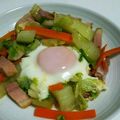 クック5IXOCA☆'s cooksnap of when they made ベーコンと白菜の半熟卵のせ！コンソメ味.