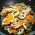 しまま～ろ's cooksnap of when they made 簡単☆牛肉とレンコンのきんぴら.