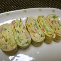 ジョングレ's cooksnap of when they made お弁当に☆カニカマと貝割れの卵焼き.