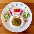 ふじ♡ママ♡'s cooksnap of when they made うさぎさんのデコカレー★離乳食完了期★.