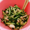 mutsu＊'s cooksnap of when they made さっぱり鶏皮ときゅうりの和え物.