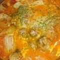 クック9BMG1O☆'s cooksnap of when they made 白菜大量消費！豚団子と白菜のトマト鍋.