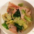 caruga's cooksnap of when they made レタスとハムの炒め物.