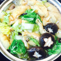 マーシ☆'s cooksnap of when they made 鶏肉と水菜、野菜の鴨鍋風♪.