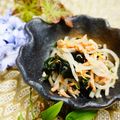 makichihua's cooksnap of when they made もやしとわかめ、シーチキンで簡単和え物.