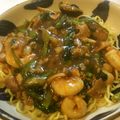 らくらくお料理's cooksnap of when they made 小松菜としめじのあんかけ焼きそば.