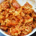 ひなたこやき's cooksnap of when they made レンジdeキムチと沢庵チャーハン.