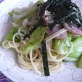 ピンクのたまご's cooksnap of when they made キャベツとソーセージのぴり辛パスタ.