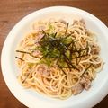 ふ～こ♪'s cooksnap of when they made ランチに簡単♪ 梅しそツナパスタ.