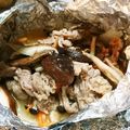 abcjdママ's cooksnap of when they made ピーナツクリームで豚肉きのこのホイル焼き.
