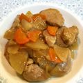 KARママ's cooksnap of when they made 大根人参豚ひれブロック炒め煮.