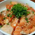 うちなーたまちゃん's cooksnap of when they made ノルウェーサーモンで漬け丼！.