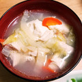 ♡海猿の嫁ちゃん♡'s cooksnap of when they made 白菜ささみ豆腐のしょうがスープ.