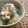 Jaye's cooksnap of when they made 崩し豆腐と卵の中華スープ わかめ入り.