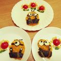 くわみつ's cooksnap of when they made ミニオン♪１歳のお誕生日プレート☆.