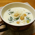 まゆみ母ちゃん's cooksnap of when they made モチ麦とひよこ豆とほうれん草のスープ♪.