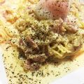 ネアンデルタール鈴木's cooksnap of when they made 簡単絶品本格的♪カルボナーラ温玉のせ.