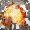 haruboomam's cooksnap of when they made はんぺんピザ.