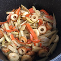 e.kinako's cooksnap of when they made 捨てないで‼　ウドの皮のキンピラ.