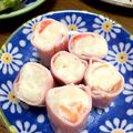 YUKIKI☆'s cooksnap of when they made ハムカップdeくるポテサラ巻き＊キャラ弁.