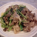 くろたか's cooksnap of when they made 小松菜と豚肉と筍のオイマヨ炒め.