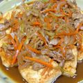 ジョンリークッカー's cooksnap of when they made 豆腐ステーキ中華風ねぎ豚ソース.