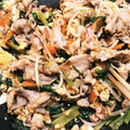 hakobetet's cooksnap of when they made 豚肉と小松菜と卵のオイスター炒め.
