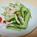 akakakak's cooksnap of when they made キュウリと鶏笹身のたたき合え.