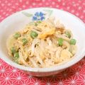mmameco's cooksnap of when they made もやしと豚バラ肉の節約たまご丼ぶり.
