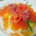 くまモンた's cooksnap of when they made 【父の日に】サーモンとイクラの寿司ケーキ.