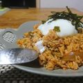 ダイナマイト漆黒's cooksnap of when they made 鶏ごぼうのキムチ焼き飯.