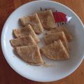 r2:Dmama's cooksnap of when they made 餃子の皮ですぐできる！モチモチきな粉餅.