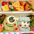 norikolo's cooksnap of when they made 子供&旦那様のキャラ弁マイク&サリー.