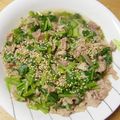 しょうげんめぐみ's cooksnap of when they made 小松菜と豚肉のいためもの☆.