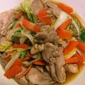 柊pan's cooksnap of when they made ヘルシーに!!人参と鶏もも肉の生姜焼き.