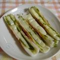 Nekozame's cooksnap of when they made 一行レシピ！ちくわのバジルソース焼き.