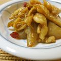 solapapa's cooksnap of when they made 鶏皮とコンニャクのピリ辛☆生姜炒め.