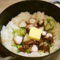 ✳︎izumi✳︎'s cooksnap of when they made 石焼鍋でタコとガーリック・バターの焼き飯.